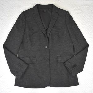 Ann Taylor Jacket Blazer 14 Wool Blend Gray Long